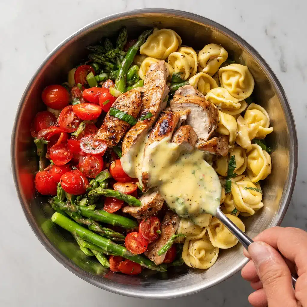 assembling marry me chicken pasta salad