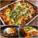 🍲 Cheesy Beef & Zucchini Noodle Lasagna 🥒🧀 Looking for a lasagna that’s comforting yet light? Ever tried swapping noodles for fresh zucchini ribbons?