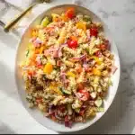 Healthy grinder pasta salad in bowl