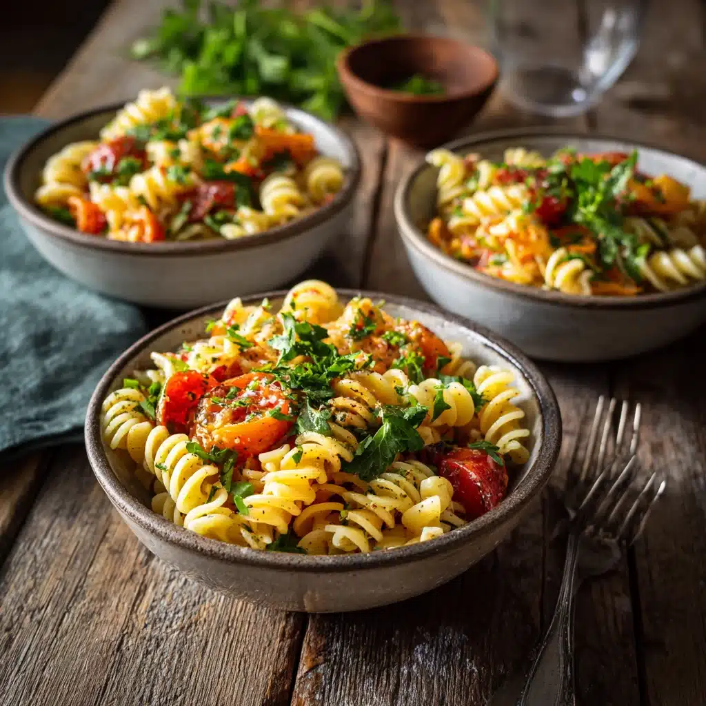 Served grinder pasta salad in bowl