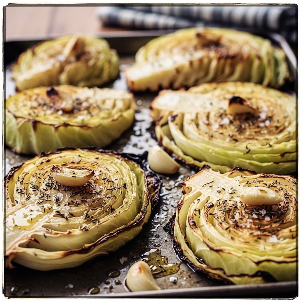 Oven Roasted Garlic Cabbage Steaks