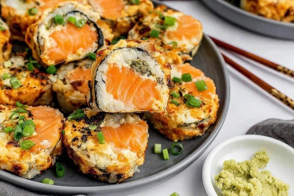 Crispy Baked Salmon Sushi Cups – Easy Crunchy Delight in 30 Mins