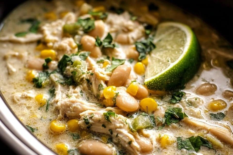 Crockpot White Chicken Chili – Creamy, Easy & Comforting