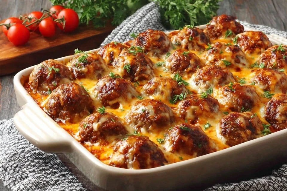 Easy Dump-and-Bake Meatball Casserole Recipe
