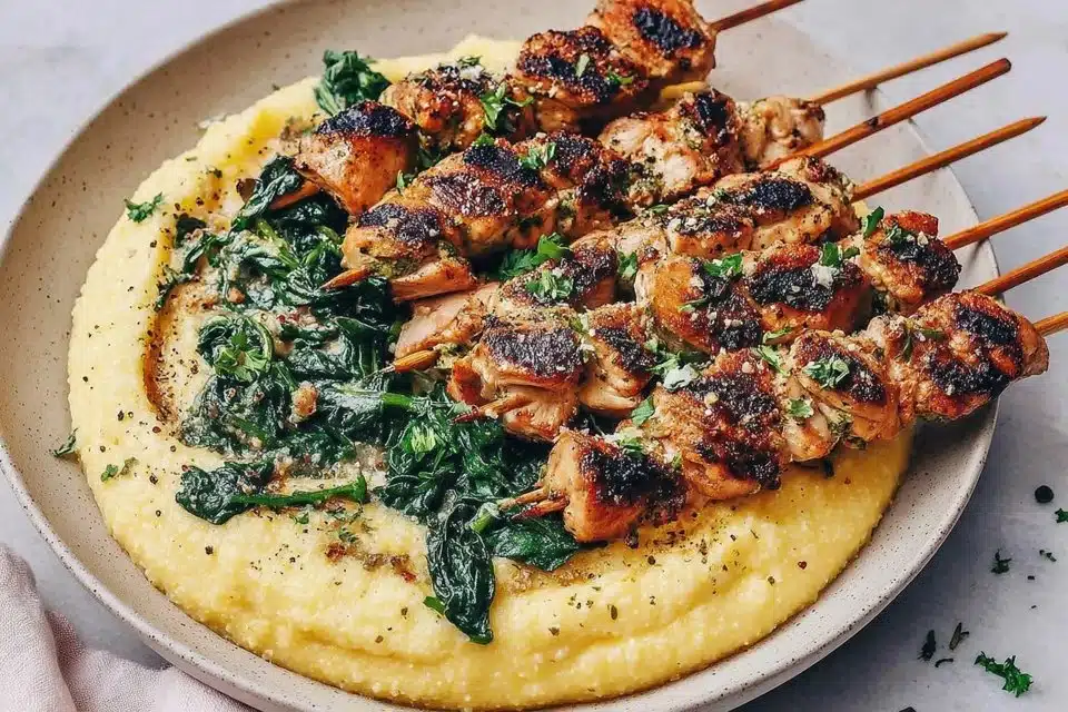 Garlic Chicken Skewers with Polenta – 5 Easy Steps to Flavor
