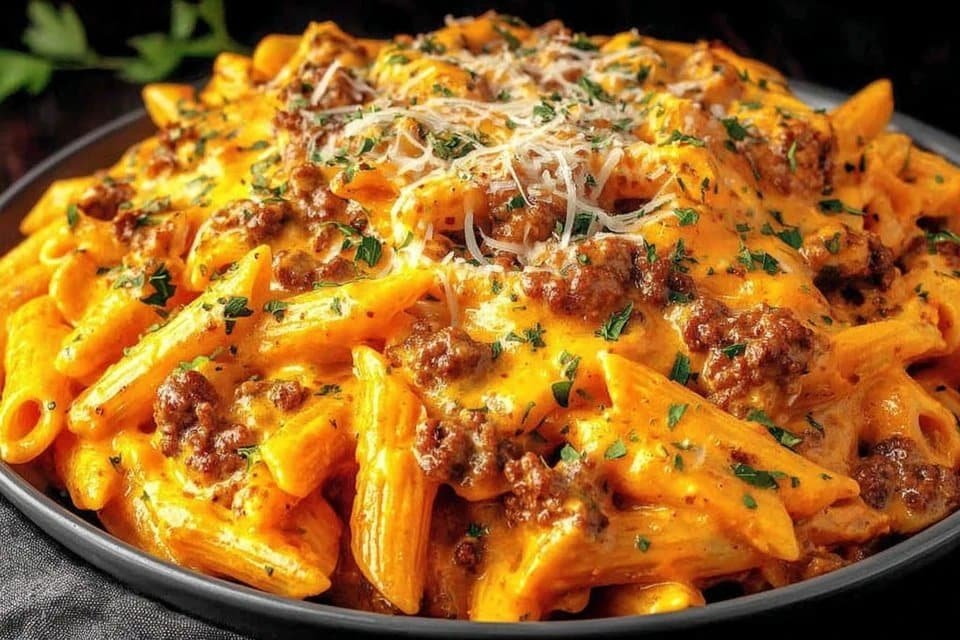 High Protein Creamy Beef Pasta
