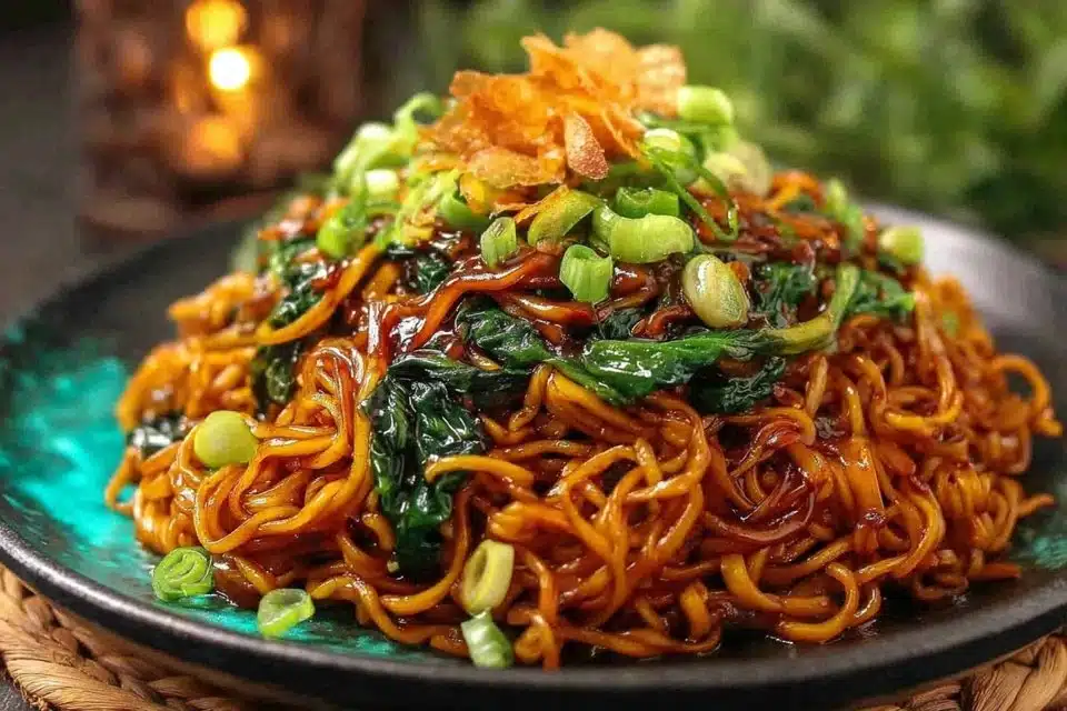 Sticky Garlic Chicken Noodles