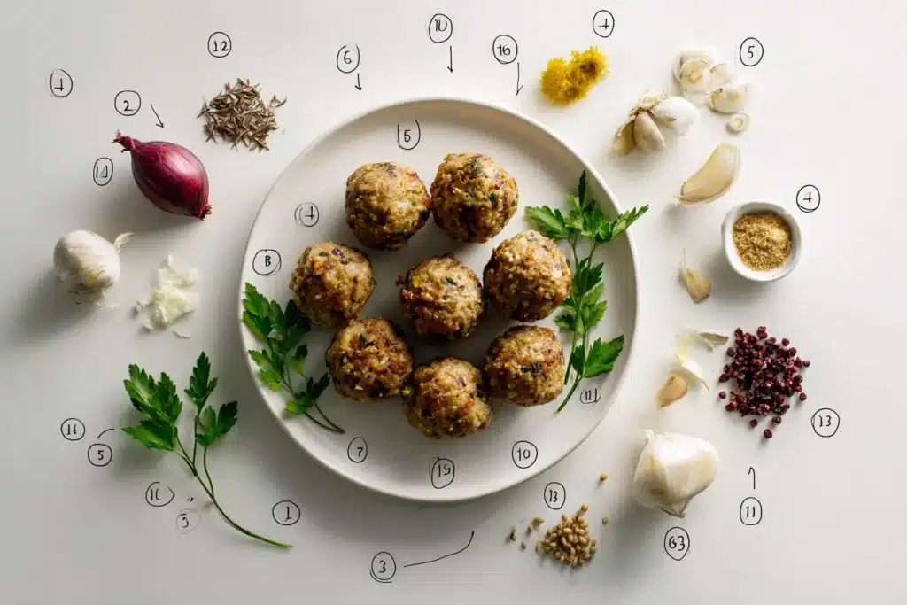 Recipe card image for cranberry turkey stuffing balls