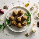 Recipe card image for cranberry turkey stuffing balls