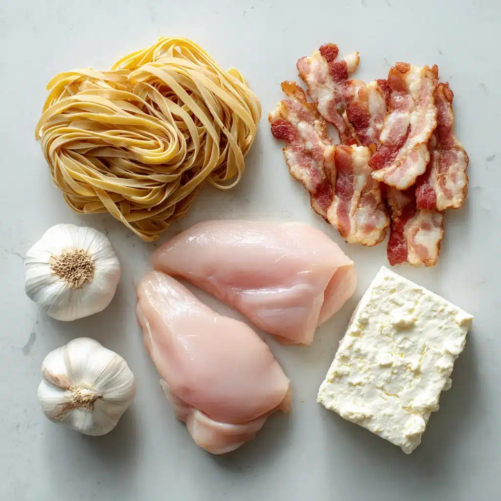 Ingredients for Cream Cheese Bacon Chicken Pasta