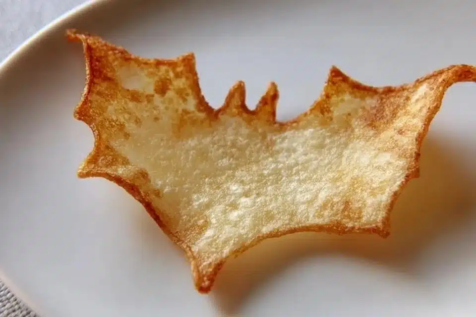 Easy baked Halloween tortilla chips served with salsa for a festive snack