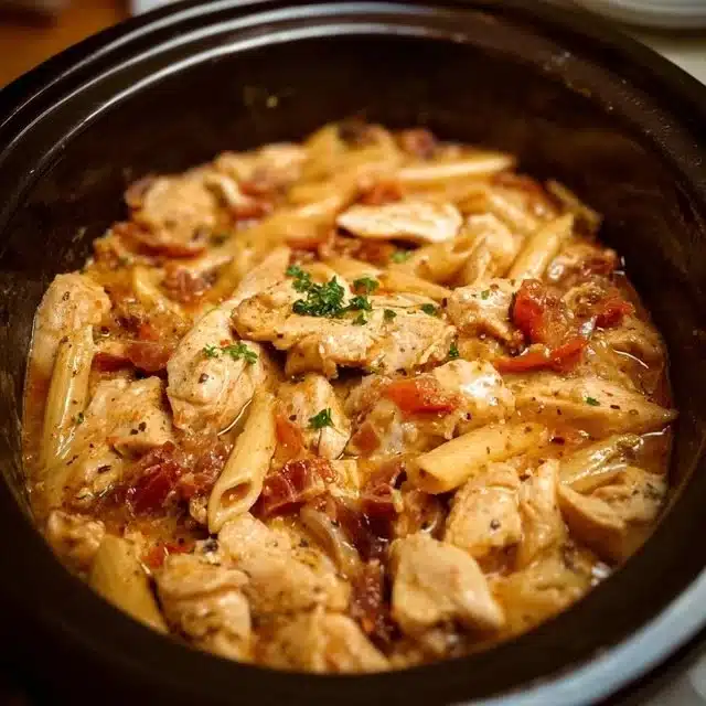 Delicious easy chicken crockpot dinner prepared with fresh ingredients.