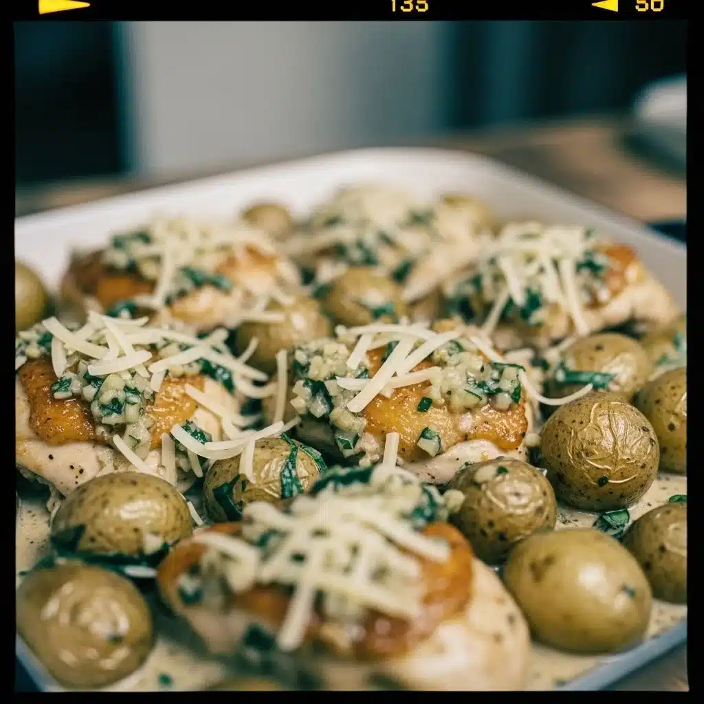 Delicious Garlic Parmesan Chicken with potatoes cooked in a Crockpot