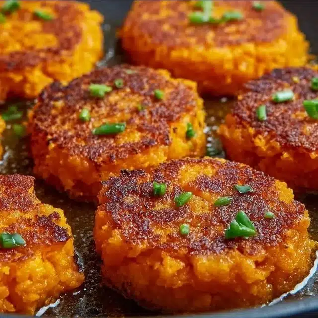Healthy sweet potato hash browns served on a plate with fresh herbs