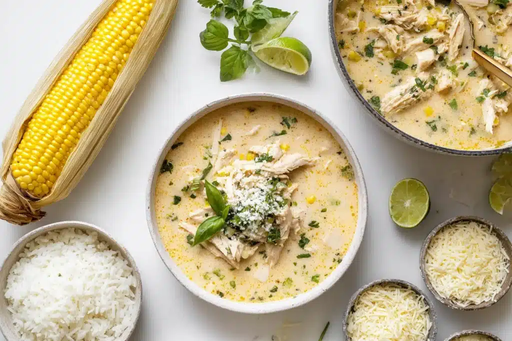 Visual recipe card for Mexican Street Corn Soup