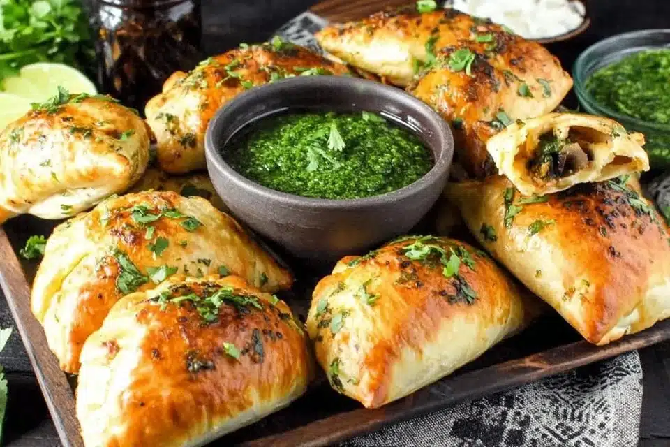 Delicious mini Poblano Quesadillas filled with cheese and peppers.