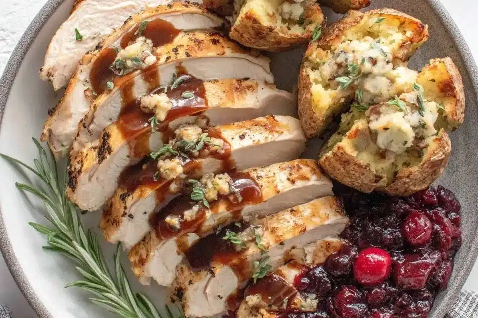 Soy glazed braised turkey breast dish with five-spice seasoning