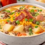 Ultimate Homemade Cheeseburger Soup with Baby Potatoes
