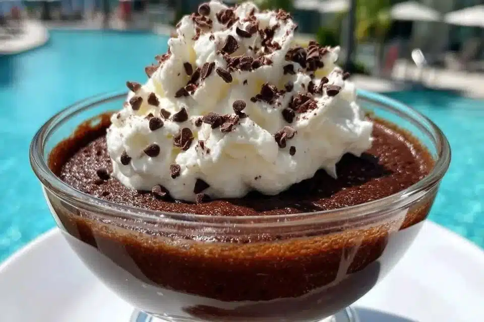 Delicious homemade chocolate pudding with smooth texture and rich flavor.