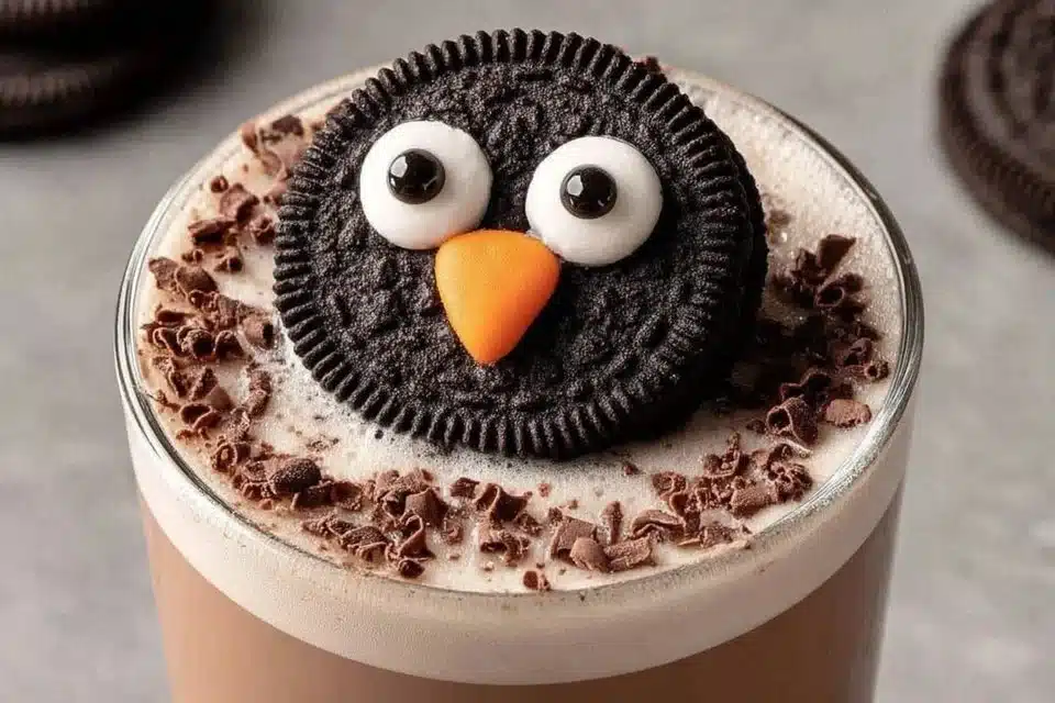 Creamy chocolate bourbon cocktail garnished with chocolate shavings