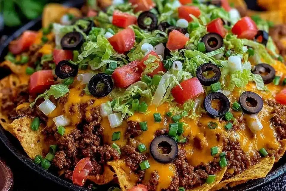 Delicious Dorito Taco Salad with colorful toppings and crushed Doritos