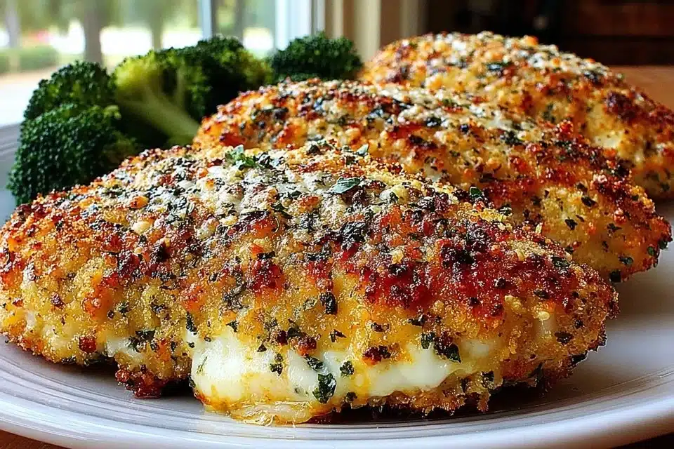 Delicious Parmesan Chicken served at LongHorn Steakhouse with herbs and cheese.