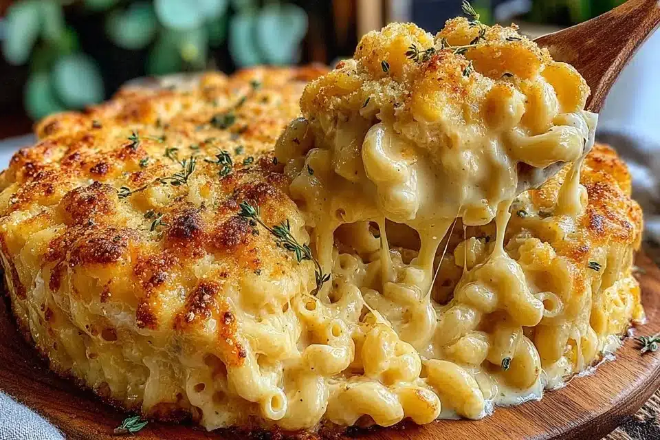 One Pan Butter Parmesan Pasta served in a bowl with herbs and cheese on top