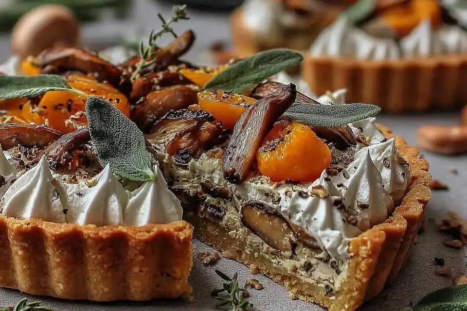 Savory Pumpkin Tart featuring sage and mushrooms, a perfect autumn dish.