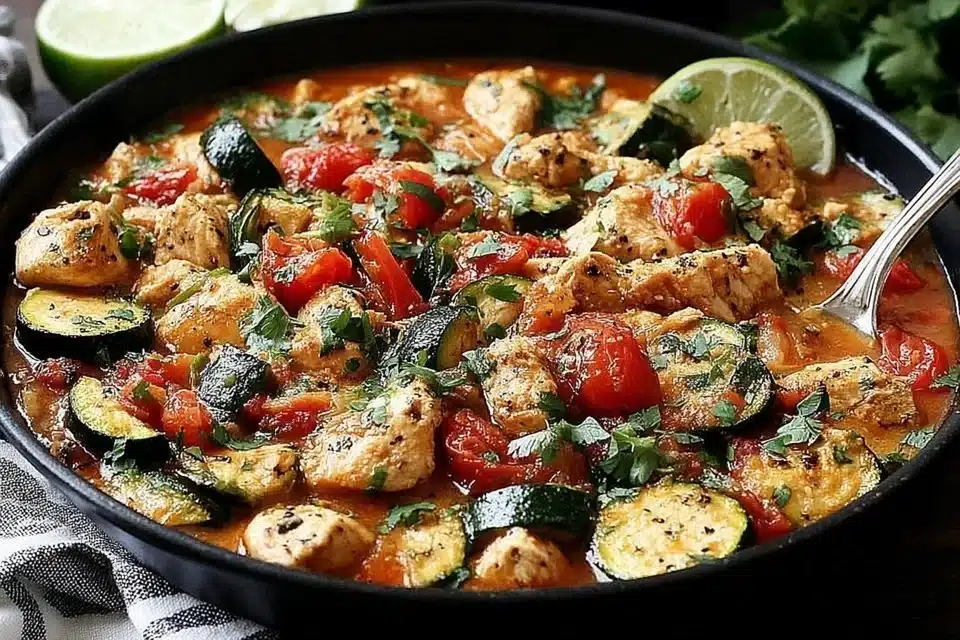 Delicious Tex Mex Chicken and Zucchini dish served on a plate