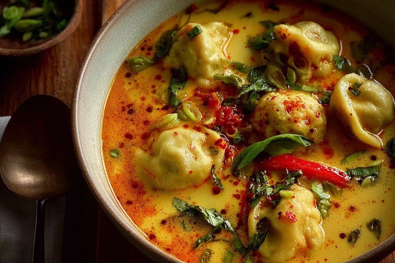 Coconut Curry Soup with Dumplings