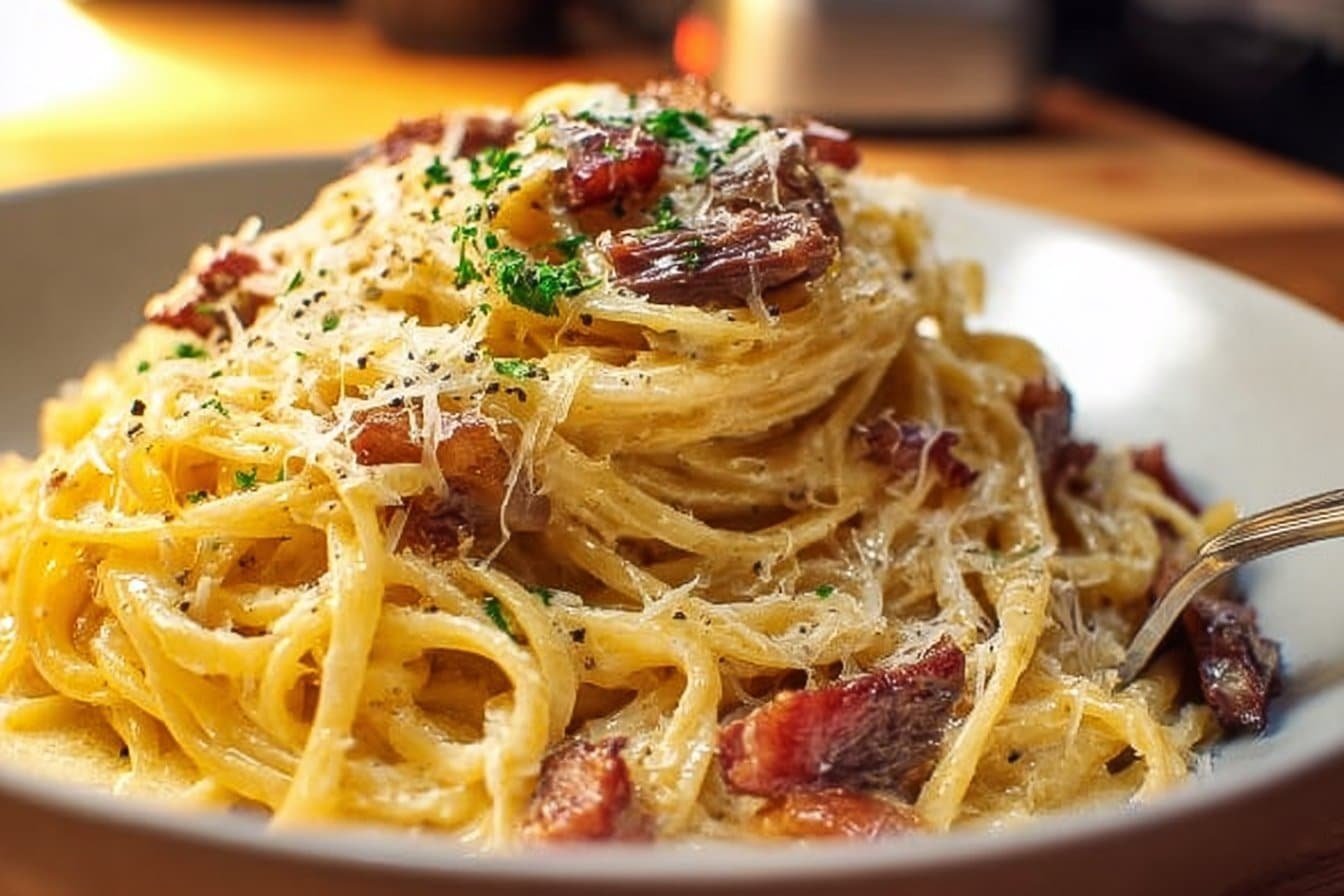 Gordon Ramsay Beef Carbonara
