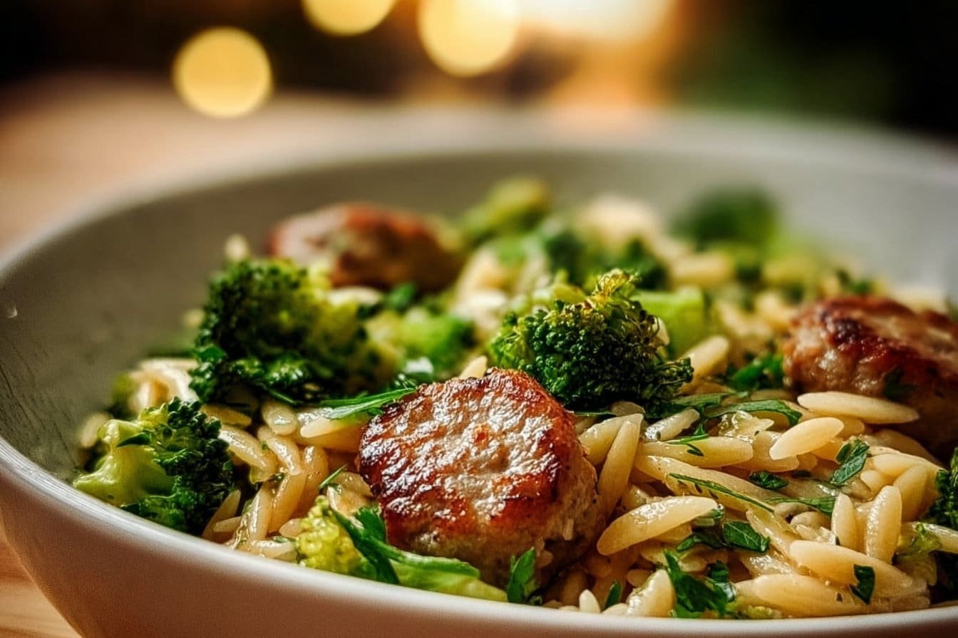 Chicken Sausage & Broccoli Orzo