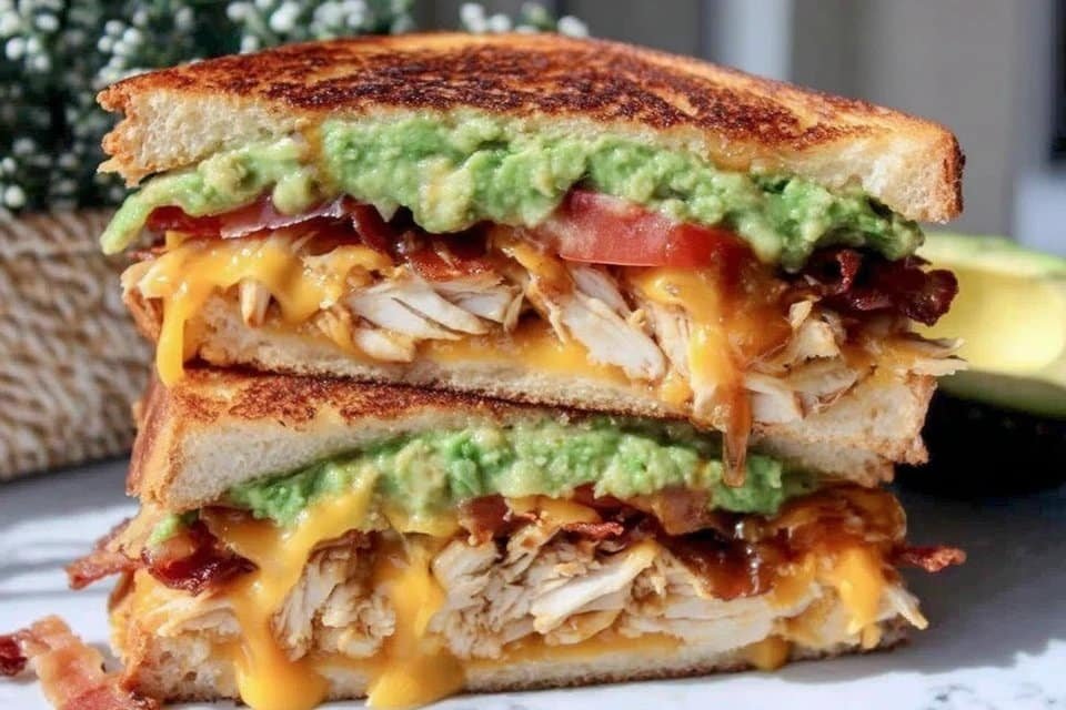 Cheesy Chicken Avocado Melt Sandwich