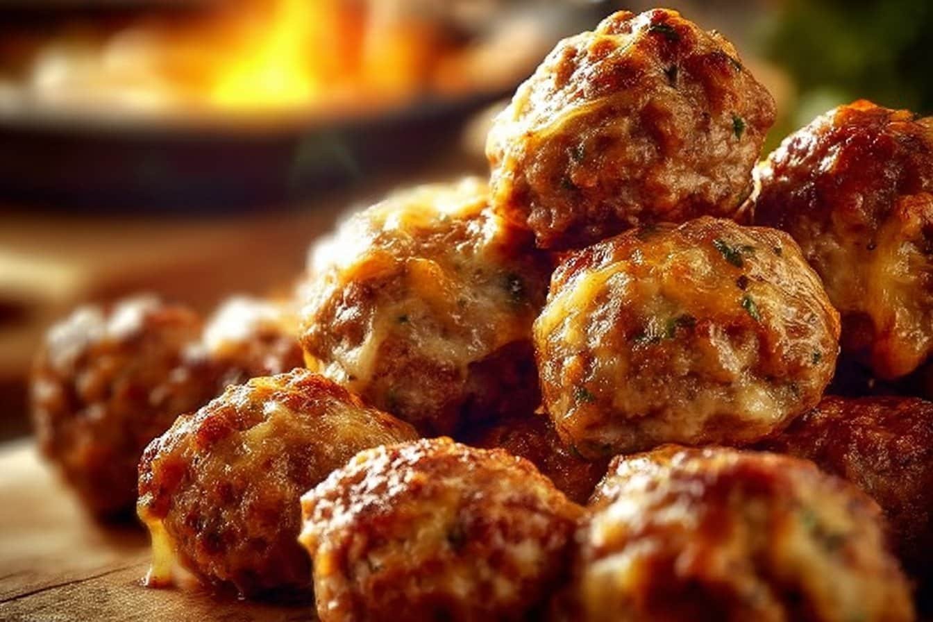 Seriously Addictive Cheesy Rotel Sausage Balls