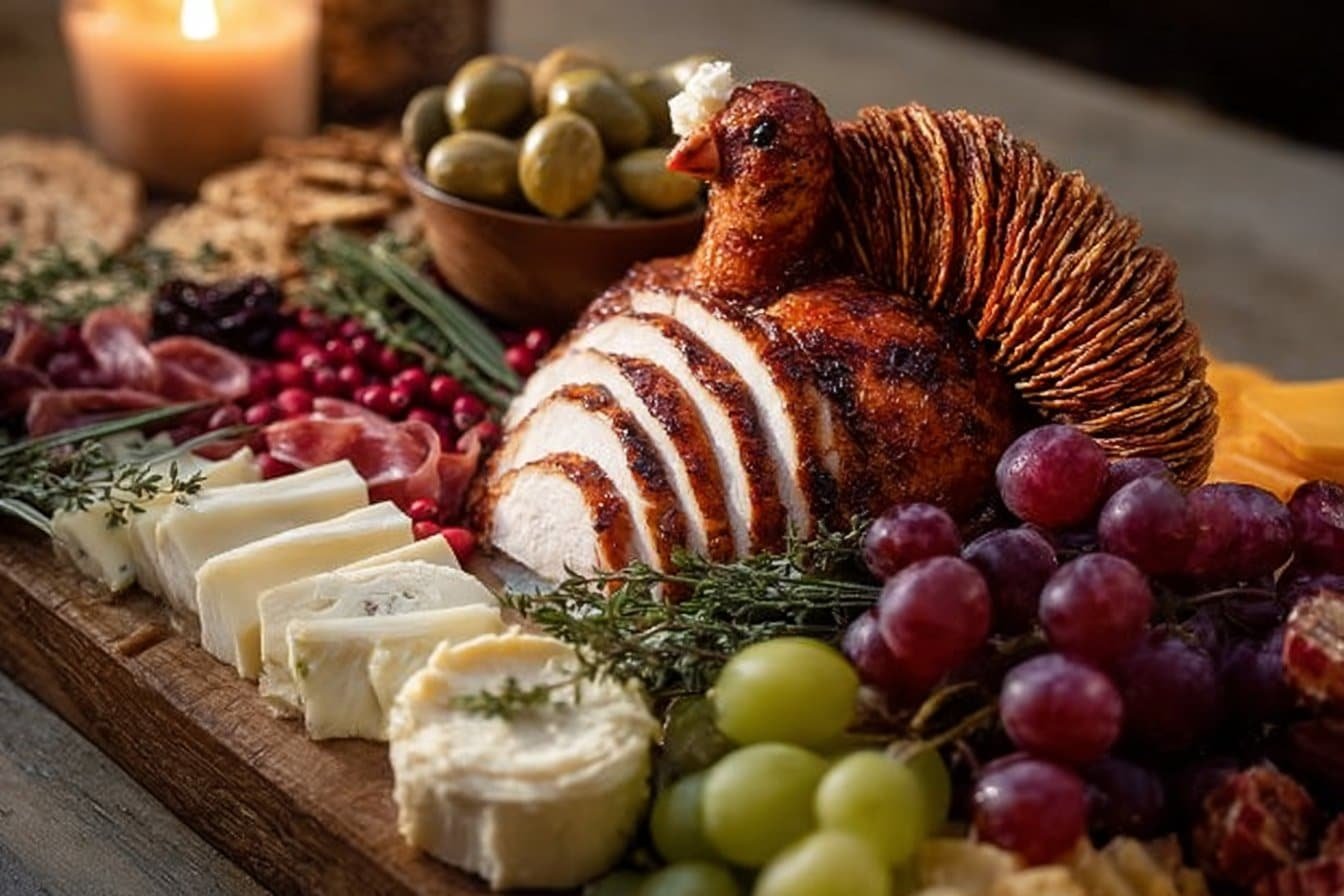 Easy Turkey Shaped Charcuterie Board