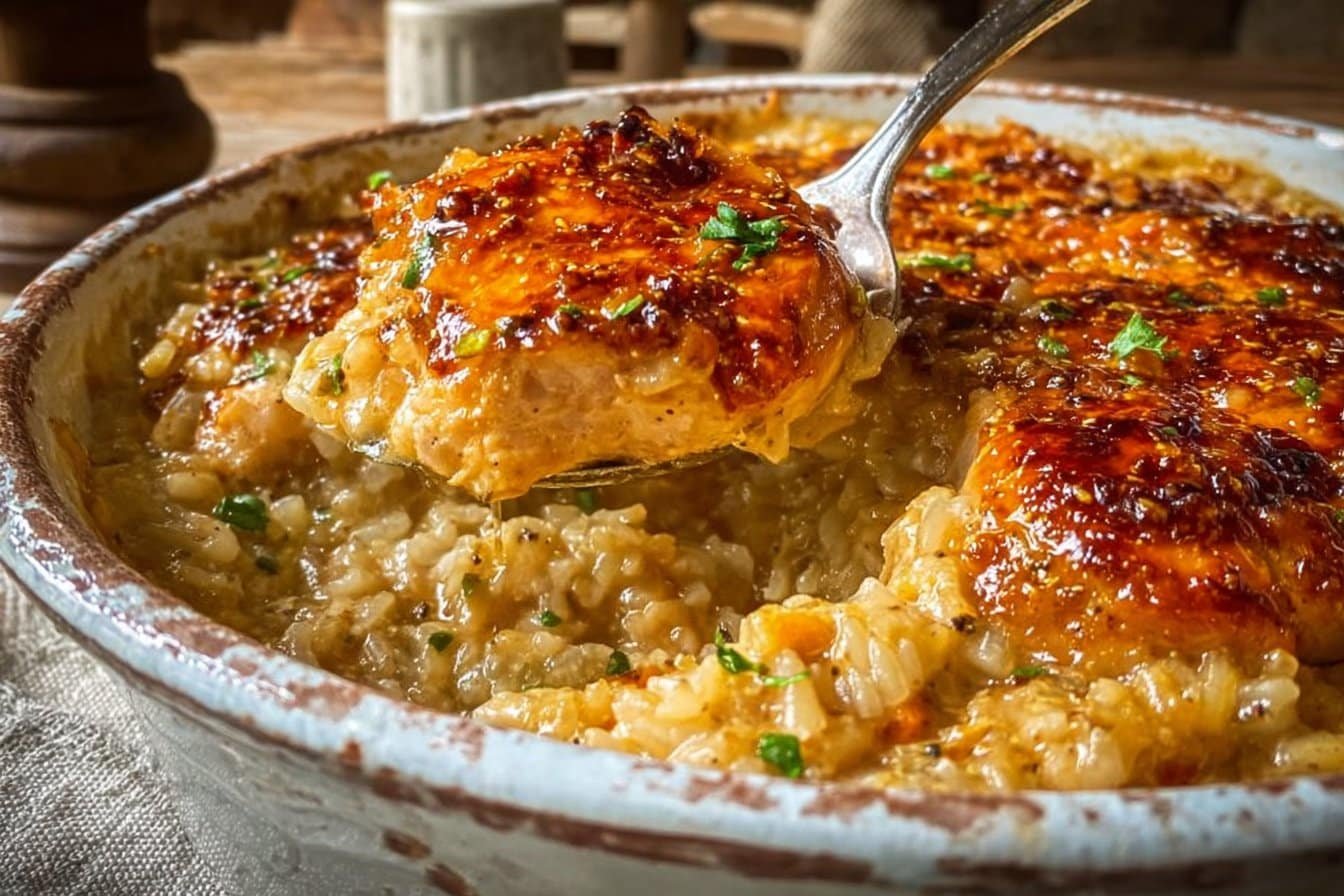 Lazy Day Creamy Chicken & Rice Dinner Casserole