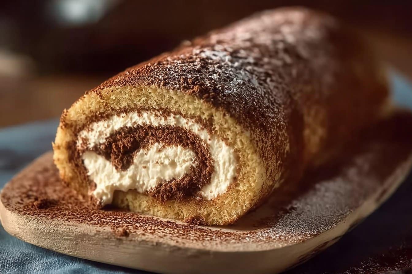 Sugar-Free Low Carb Keto Tiramisu Cake Roll