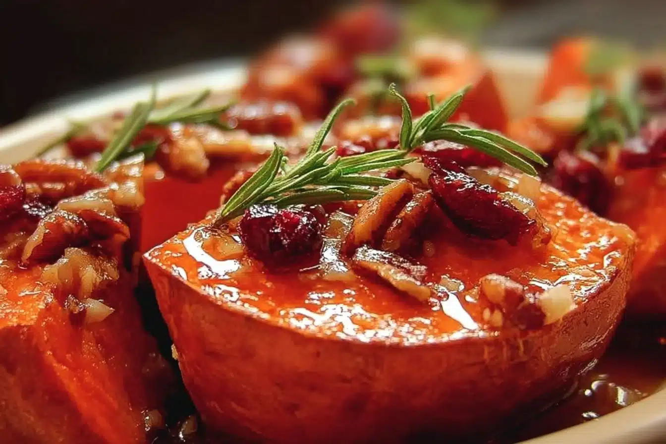 Delicious honey-roasted sweet potatoes served in a bowl