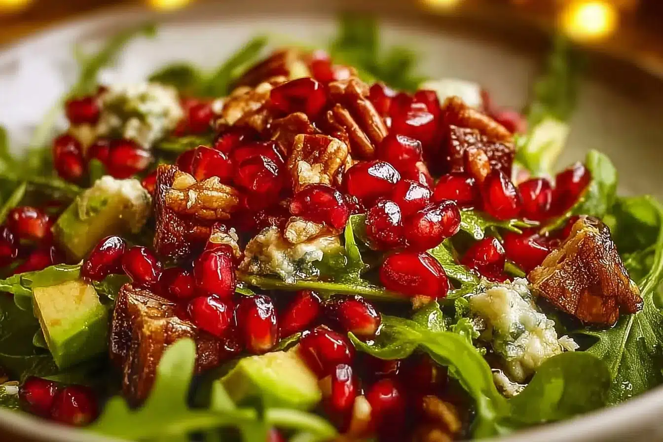 Pomegranate Christmas Salad with vibrant colors and fresh ingredients.