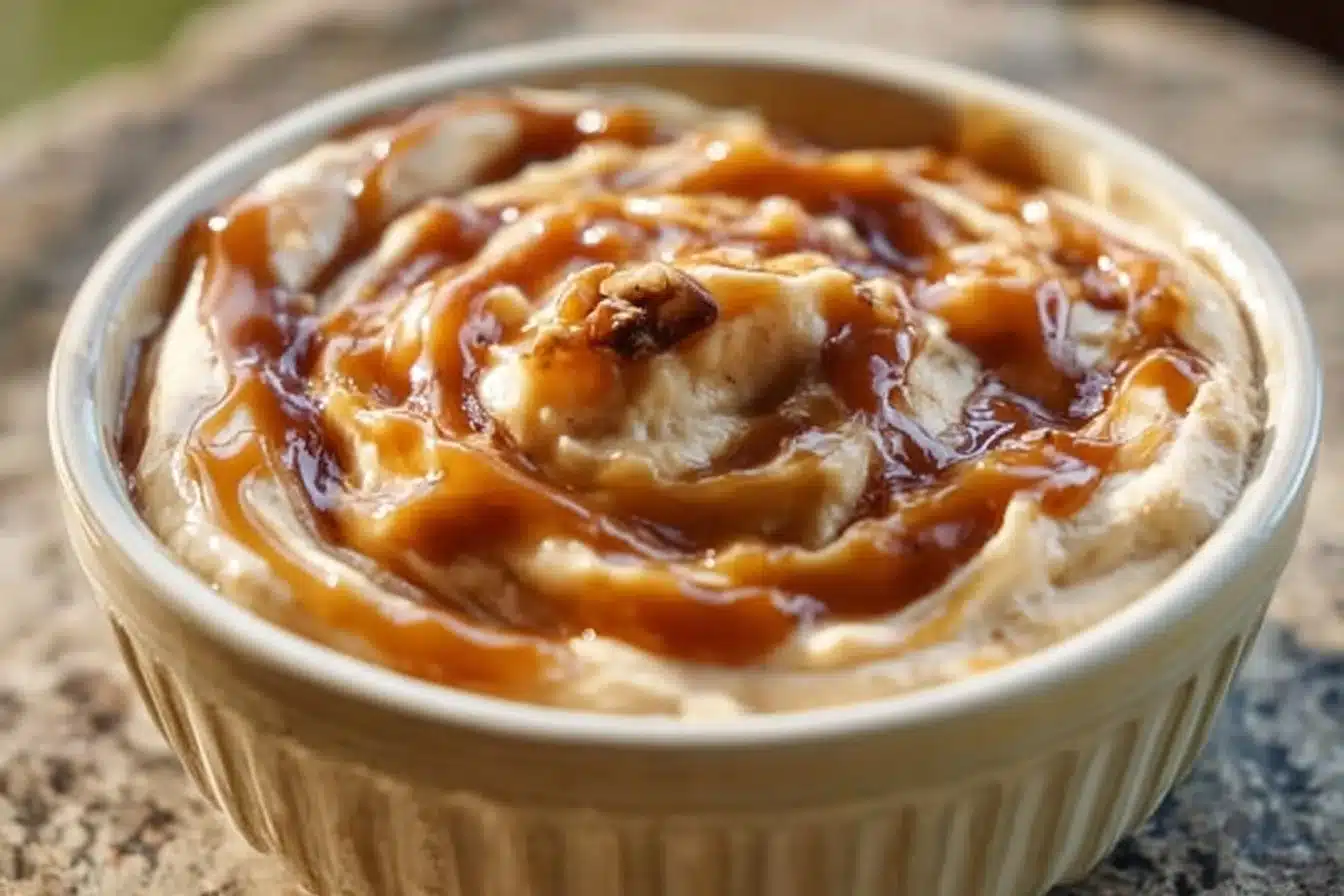 Delicious Apple Toffee Dip served with fresh apple slices