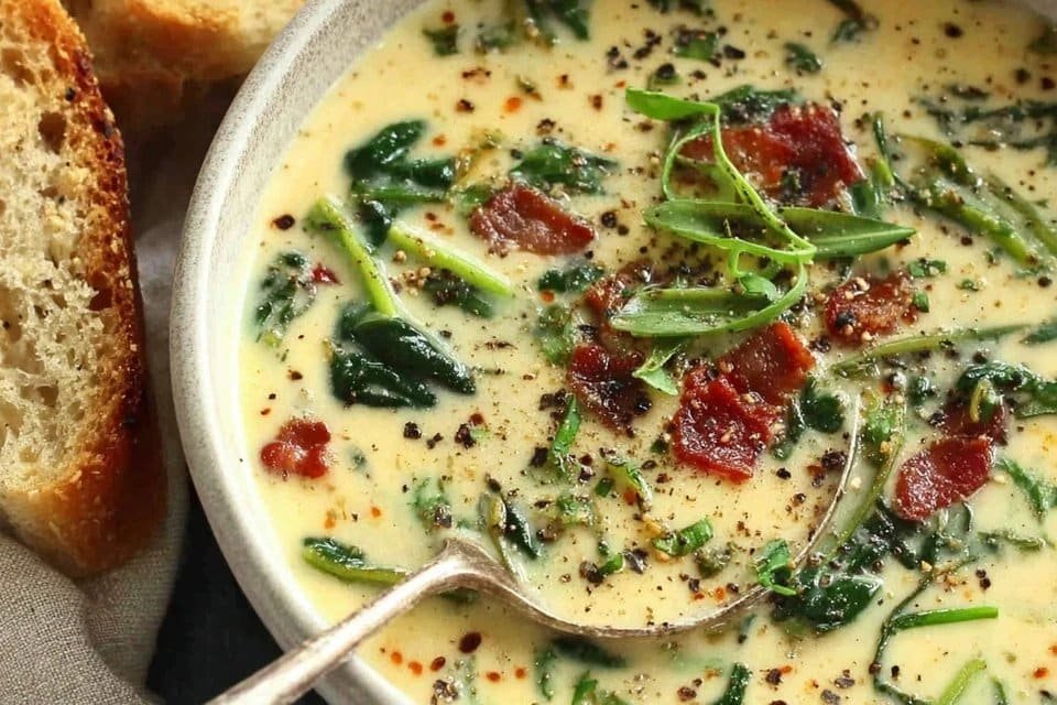 Creamy Irish Colcannon Soup with Kale and Bacon