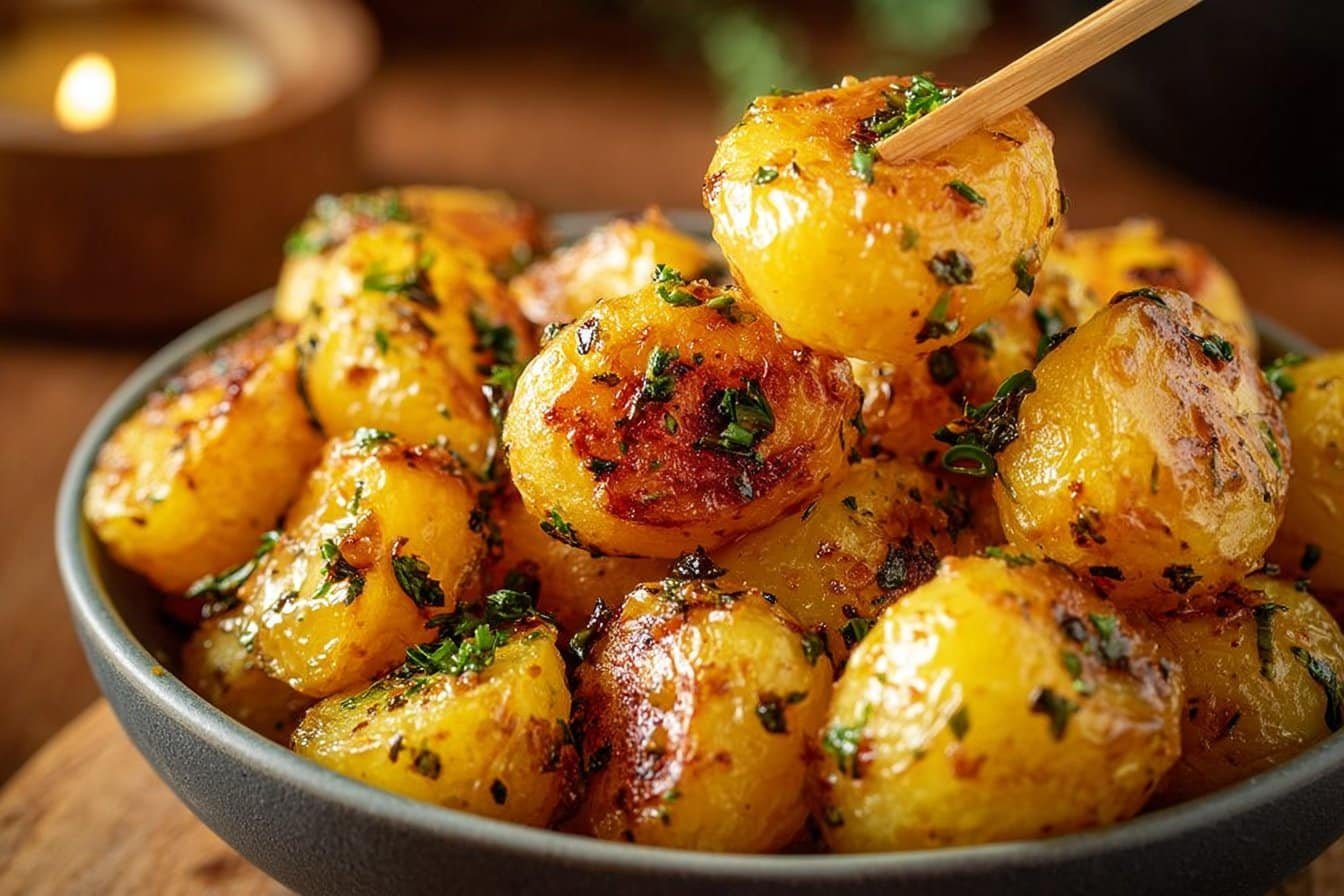 Delicious Crispy Garlic Butter Potatoes